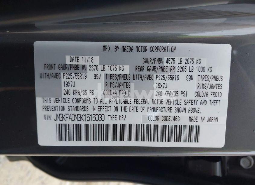 Photo 9 of 2019 Mazda Cx-5 GRAND TOURING (VIN JM3KFADM3K1516030)