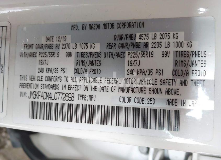 Photo 9 of 2020 Mazda Cx-5 GRAND TOURING (VIN JM3KFADM4L0772698)