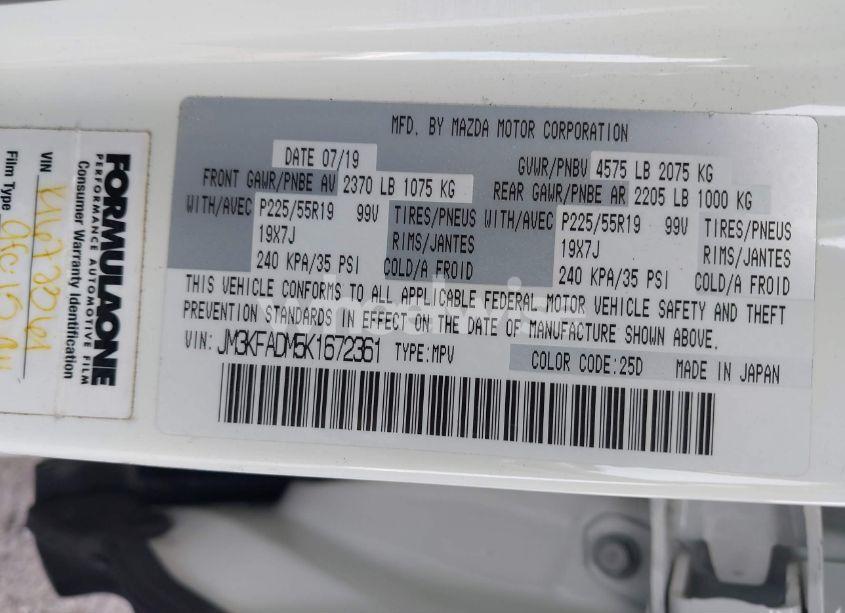 Photo 9 of 2019 Mazda Cx-5 GRAND TOURING (VIN JM3KFADM5K1672361)