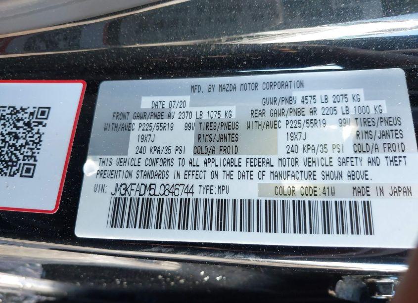 Photo 9 of 2020 Mazda Cx-5 GRAND TOURING (VIN JM3KFADM5L0846744)