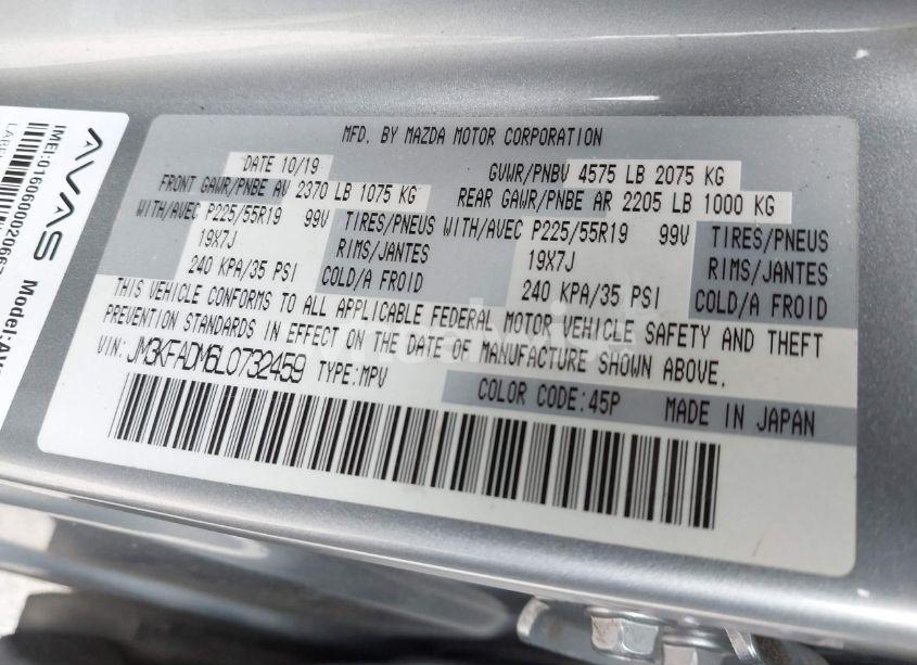 Photo 9 of 2020 Mazda Cx-5 GRAND TOURING (VIN JM3KFADM6L0732459)