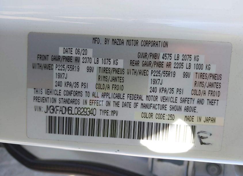 Photo 9 of 2020 Mazda Cx-5 GRAND TOURING (VIN JM3KFADM6L0829340)