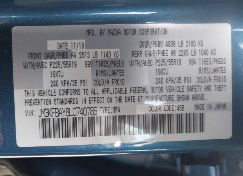 Photo 9 of 2020 Mazda Cx-5 GRAND TOURING RESERVE (VIN JM3KFBAY8L0740785)