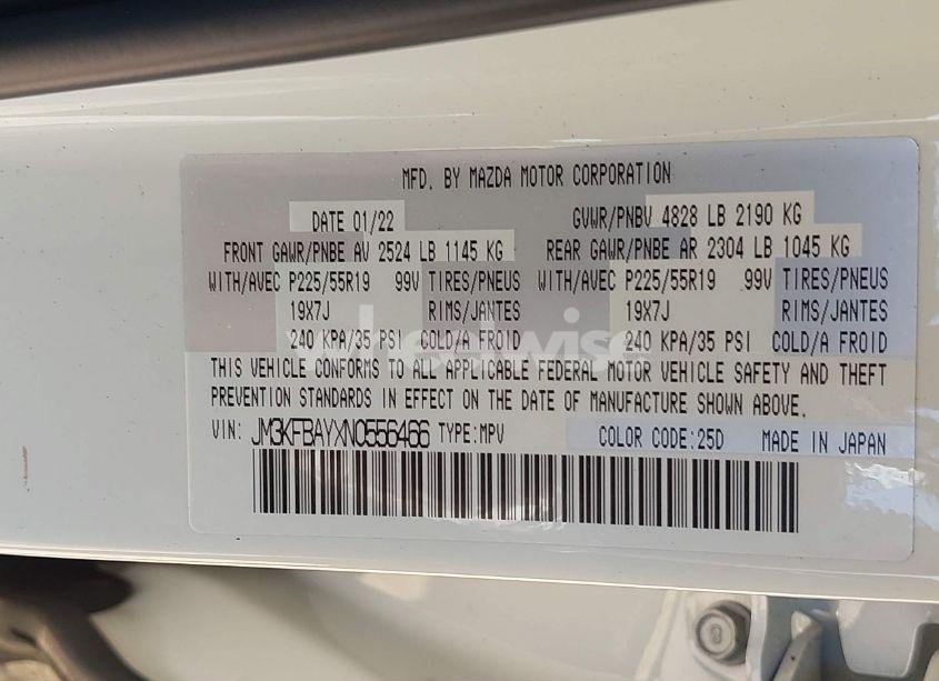 Photo 9 of 2022 Mazda Cx-5 2.5 TURBO (VIN JM3KFBAYXN0556466)