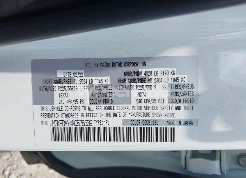 Photo 9 of 2022 Mazda Cx-5 2.5 TURBO (VIN JM3KFBAYXN0575339)