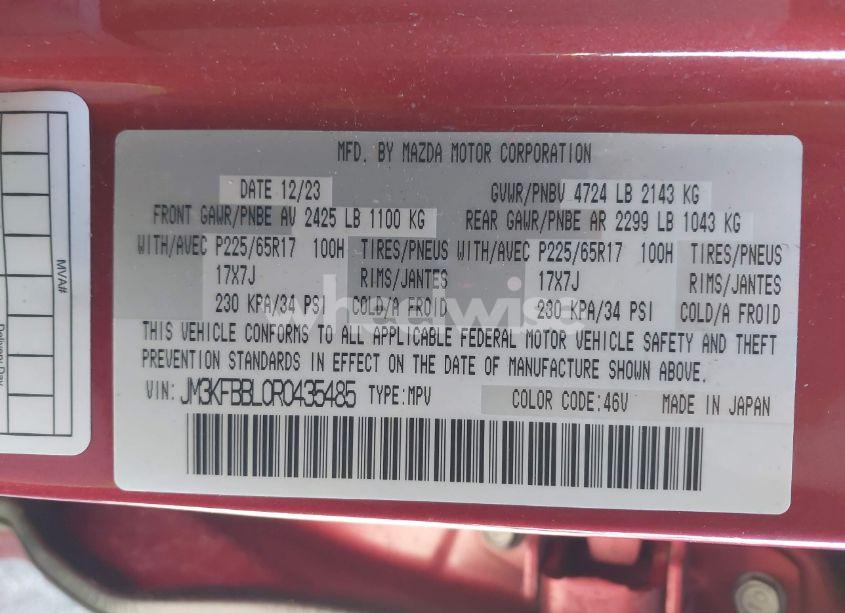 Photo 9 of 2024 Mazda Cx-5 2.5 S SELECT (VIN JM3KFBBL0R0435485)