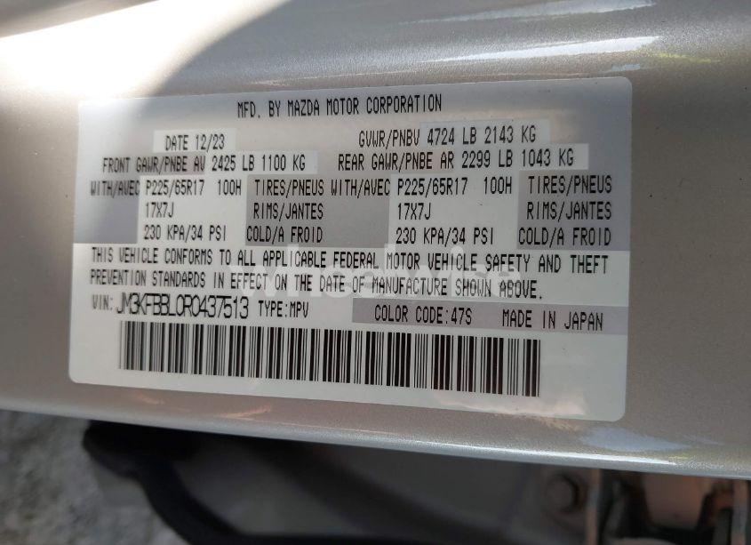 Photo 9 of 2024 Mazda Cx-5 2.5 S SELECT (VIN JM3KFBBL0R0437513)