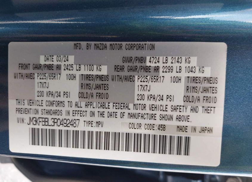 Photo 9 of 2024 Mazda Cx-5 2.5 S SELECT (VIN JM3KFBBL3R0492487)