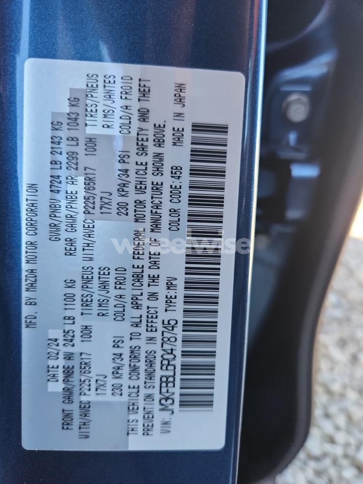 Photo 14 of 2024 MAZDA CX-5 SELECT (VIN JM3KFBBL6R0478745)