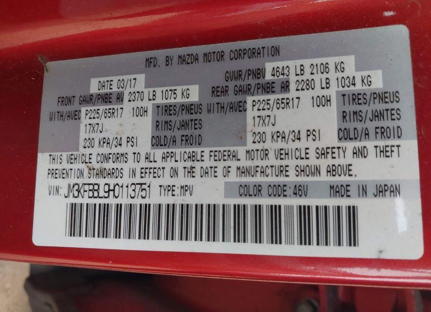 Photo 9 of 2017 Mazda Cx-5 SPORT (VIN JM3KFBBL9H0113751)