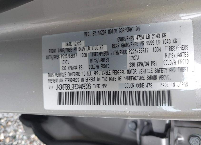 Photo 9 of 2024 Mazda Cx-5 2.5 S SELECT (VIN JM3KFBBL9R0448526)