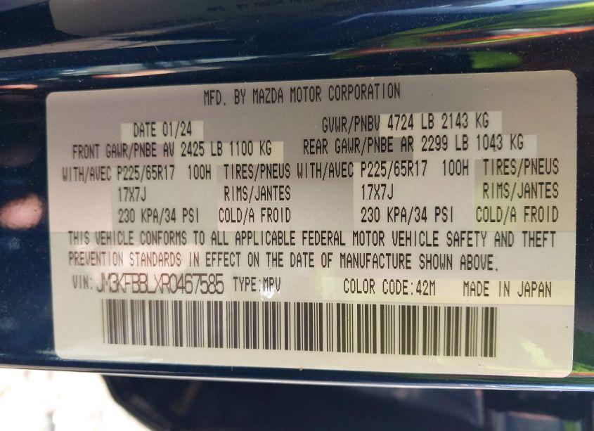 Photo 9 of 2024 Mazda Cx-5 2.5 S SELECT (VIN JM3KFBBLXR0467585)