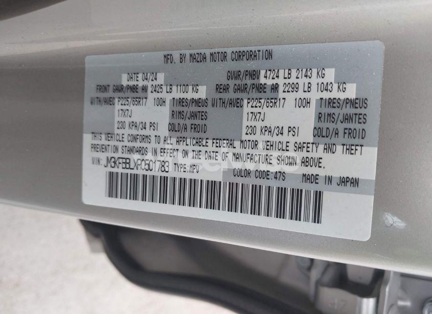 Photo 9 of 2024 Mazda Cx-5 2.5 S SELECT (VIN JM3KFBBLXR0501783)