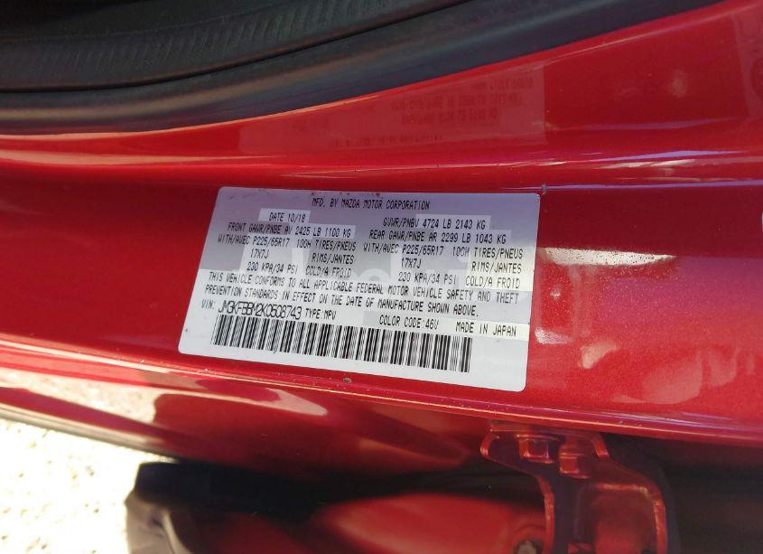 Photo 9 of 2019 Mazda Cx-5 SPORT (VIN JM3KFBBM2K0508743)