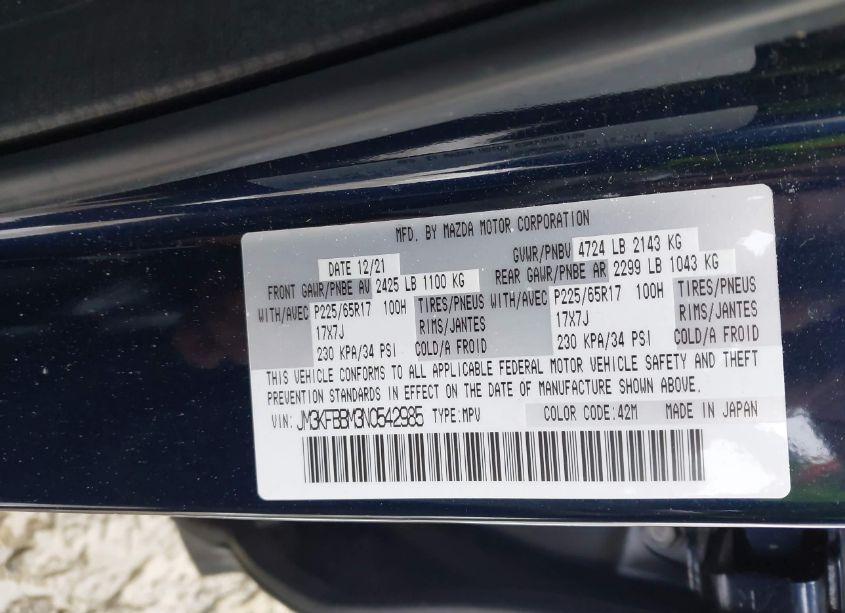 Photo 9 of 2022 Mazda Cx-5 2.5 S SELECT (VIN JM3KFBBM3N0542985)