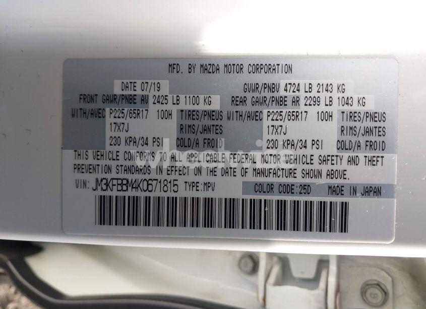 Photo 9 of 2019 Mazda Cx-5 SPORT (VIN JM3KFBBM4K0671815)