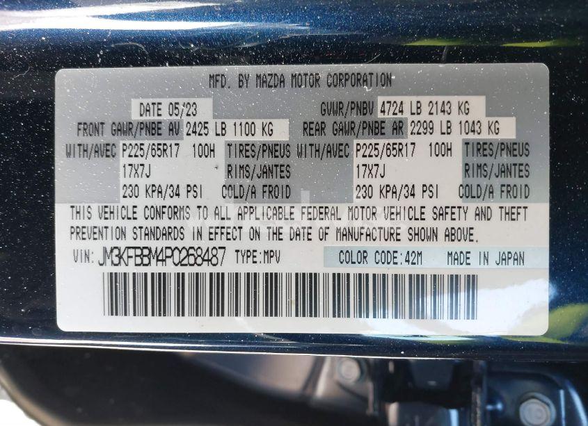 Photo 9 of 2023 Mazda Cx-5 2.5 S SELECT (VIN JM3KFBBM4P0268487)