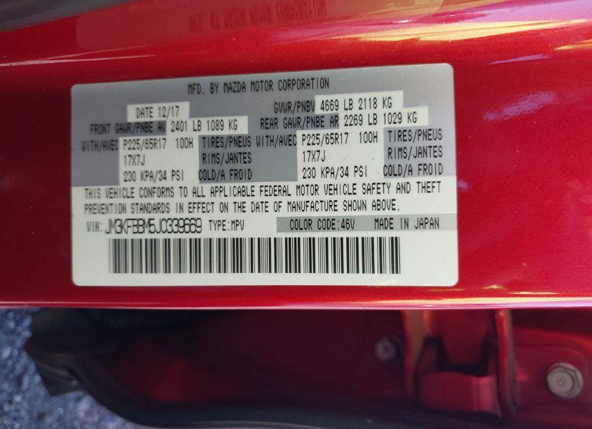 Photo 9 of 2018 Mazda Cx-5 SPORT (VIN JM3KFBBM5J0339669)