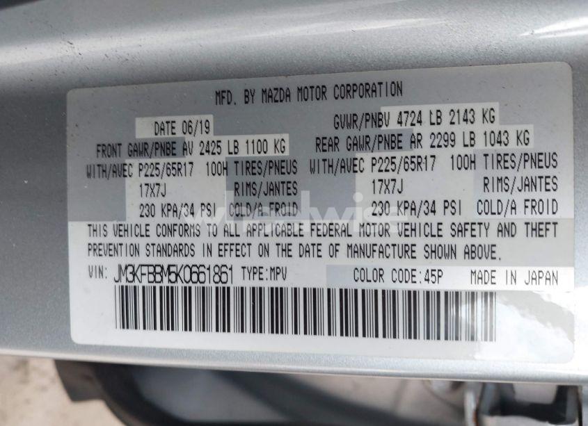 Photo 9 of 2019 Mazda Cx-5 SPORT (VIN JM3KFBBM5K0661861)