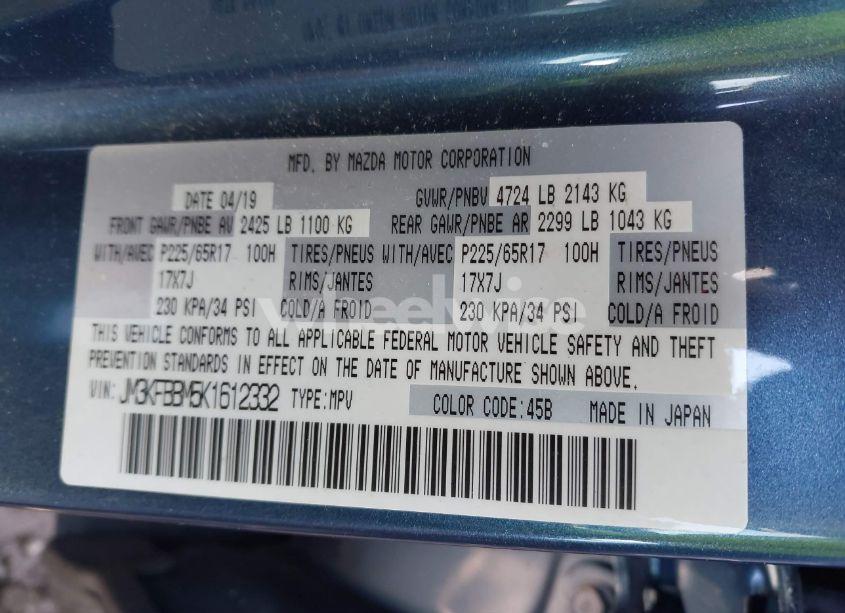 Photo 9 of 2019 Mazda Cx-5 SPORT (VIN JM3KFBBM5K1612332)