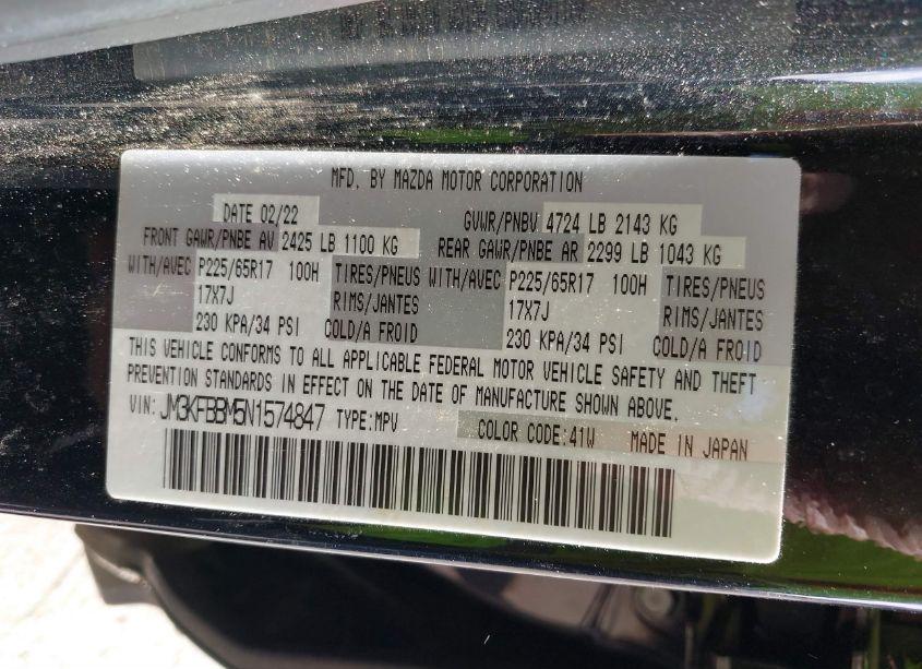 Photo 9 of 2022 Mazda Cx-5 2.5 S SELECT (VIN JM3KFBBM5N1574847)