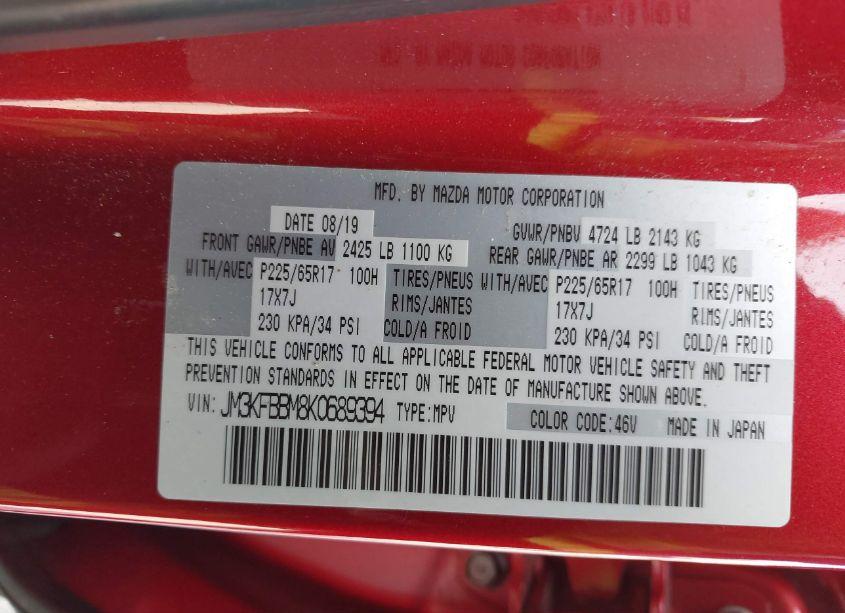 Photo 9 of 2019 Mazda Cx-5 SPORT (VIN JM3KFBBM8K0689394)