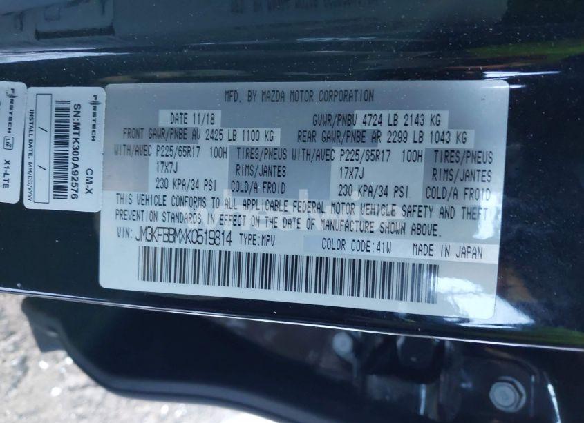 Photo 9 of 2019 Mazda Cx-5 SPORT (VIN JM3KFBBMXK0519814)