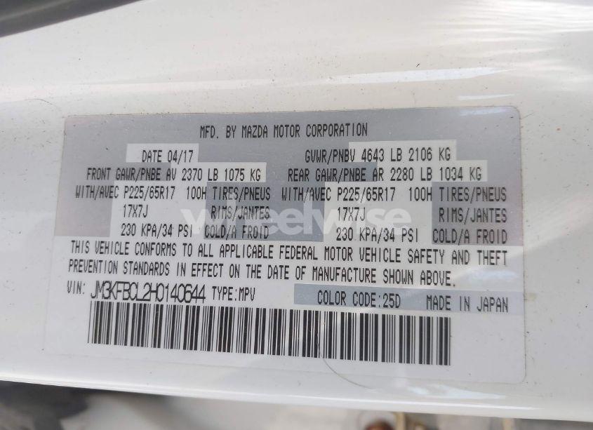 Photo 9 of 2017 Mazda Cx-5 TOURING (VIN JM3KFBCL2H0140644)