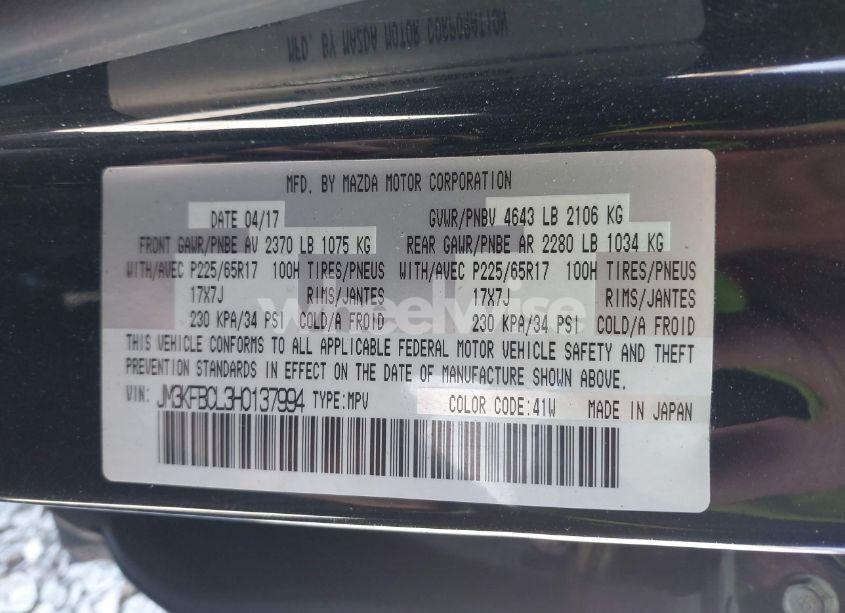 Photo 9 of 2017 Mazda Cx-5 TOURING (VIN JM3KFBCL3H0137994)