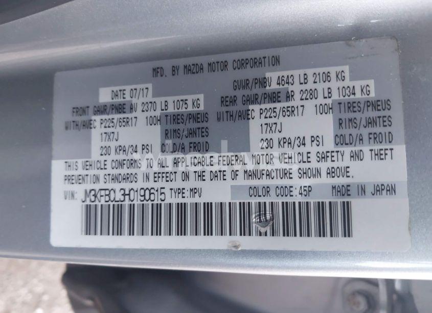 Photo 9 of 2017 Mazda Cx-5 TOURING (VIN JM3KFBCL3H0190615)