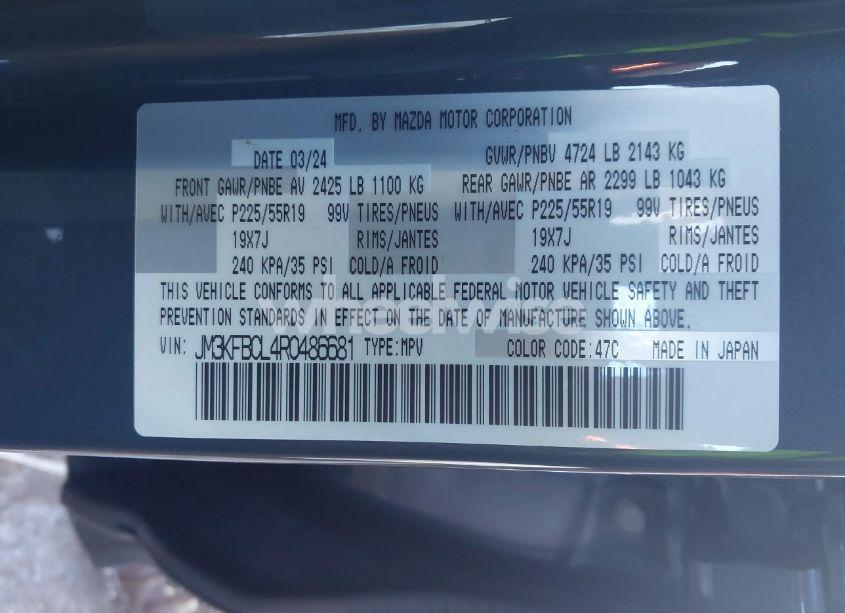 Photo 9 of 2024 Mazda Cx-5 2.5 S CARBON EDITION (VIN JM3KFBCL4R0486681)