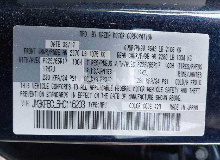 Photo 9 of 2017 Mazda Cx-5 TOURING (VIN JM3KFBCL6H0116203)