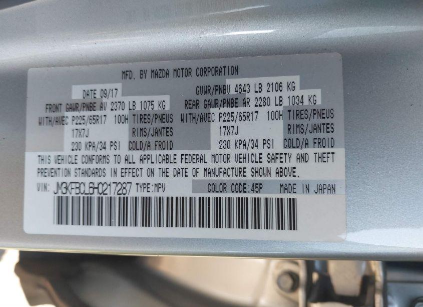Photo 9 of 2017 Mazda Cx-5 TOURING (VIN JM3KFBCL6H0217287)