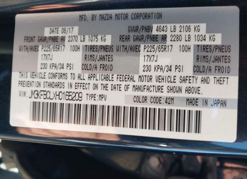 Photo 9 of 2017 Mazda Cx-5 TOURING (VIN JM3KFBCLXH0165209)