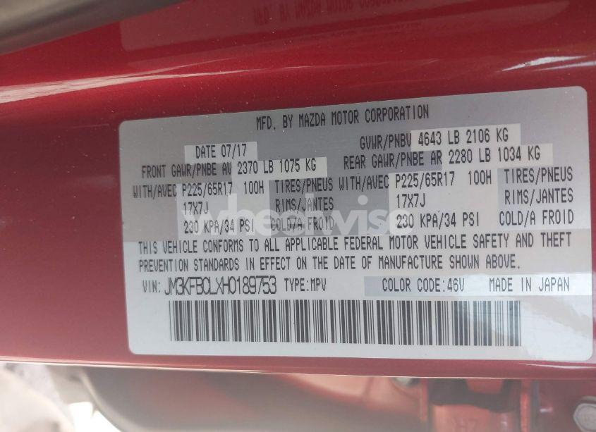 Photo 9 of 2017 Mazda Cx-5 TOURING (VIN JM3KFBCLXH0189753)