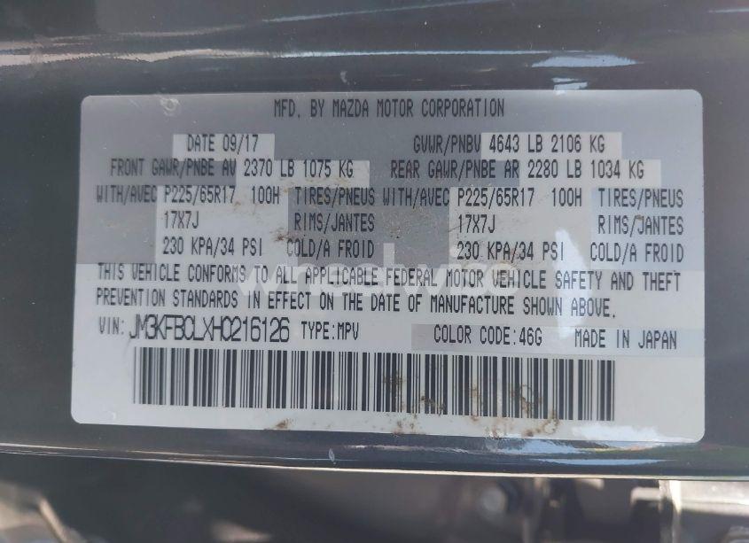 Photo 9 of 2017 Mazda Cx-5 TOURING (VIN JM3KFBCLXH0216126)