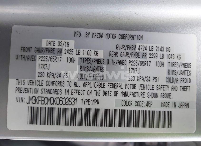 Photo 9 of 2019 Mazda Cx-5 TOURING (VIN JM3KFBCM0K0602831)