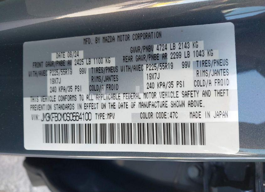 Photo 9 of 2025 Mazda Cx-5 2.5 S CARBON EDITION (VIN JM3KFBCM0S0564100)