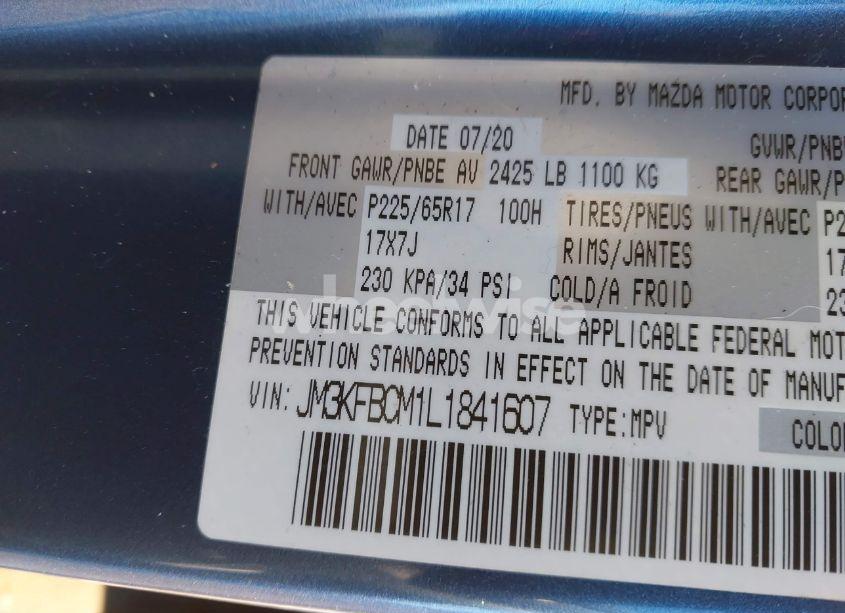 Photo 9 of 2020 Mazda Cx-5 TOURING (VIN JM3KFBCM1L1841607)
