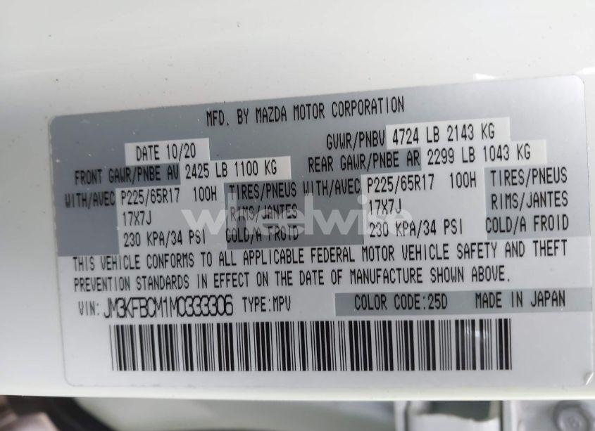 Photo 9 of 2021 Mazda Cx-5 TOURING (VIN JM3KFBCM1M0333306)