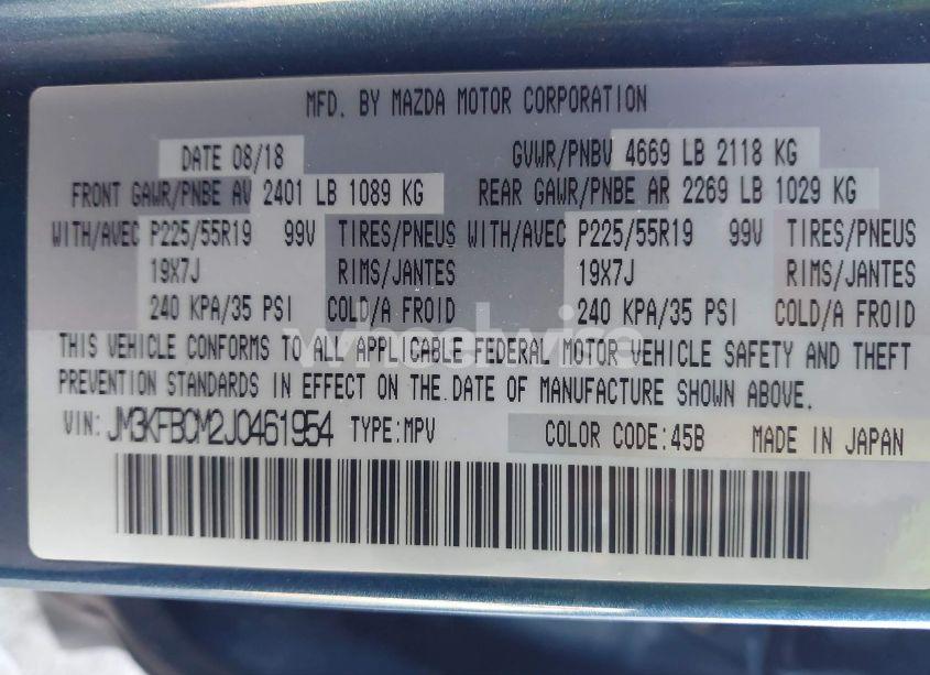 Photo 9 of 2018 Mazda Cx-5 TOURING (VIN JM3KFBCM2J0461954)