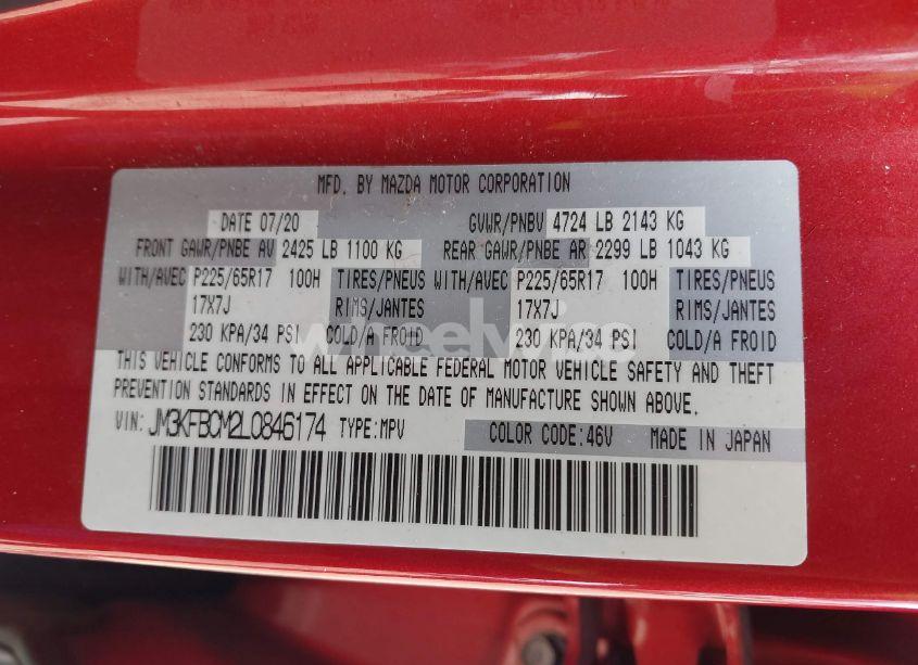 Photo 9 of 2020 Mazda Cx-5 TOURING (VIN JM3KFBCM2L0846174)