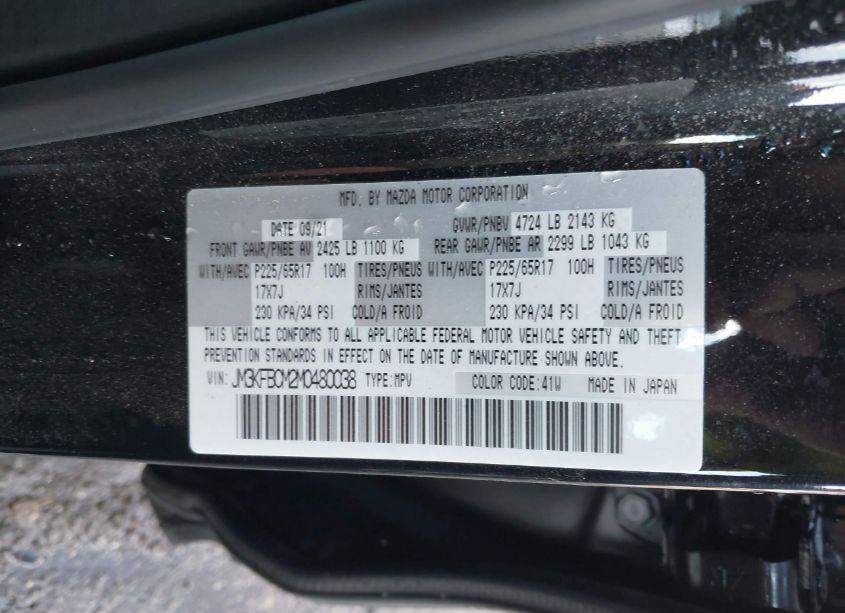 Photo 9 of 2021 Mazda Cx-5 TOURING (VIN JM3KFBCM2M0480038)