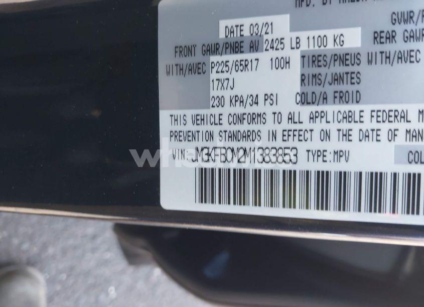 Photo 9 of 2021 Mazda Cx-5 TOURING (VIN JM3KFBCM2M1383853)