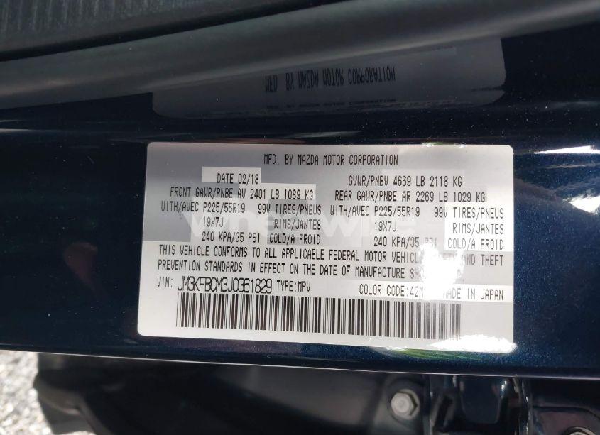 Photo 9 of 2018 Mazda Cx-5 TOURING (VIN JM3KFBCM3J0361829)