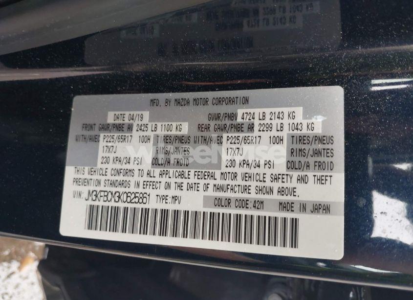 Photo 9 of 2019 Mazda Cx-5 TOURING (VIN JM3KFBCM3K0625861)