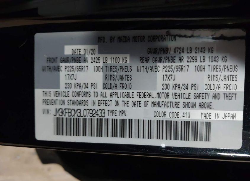 Photo 9 of 2020 Mazda Cx-5 TOURING (VIN JM3KFBCM3L0792433)