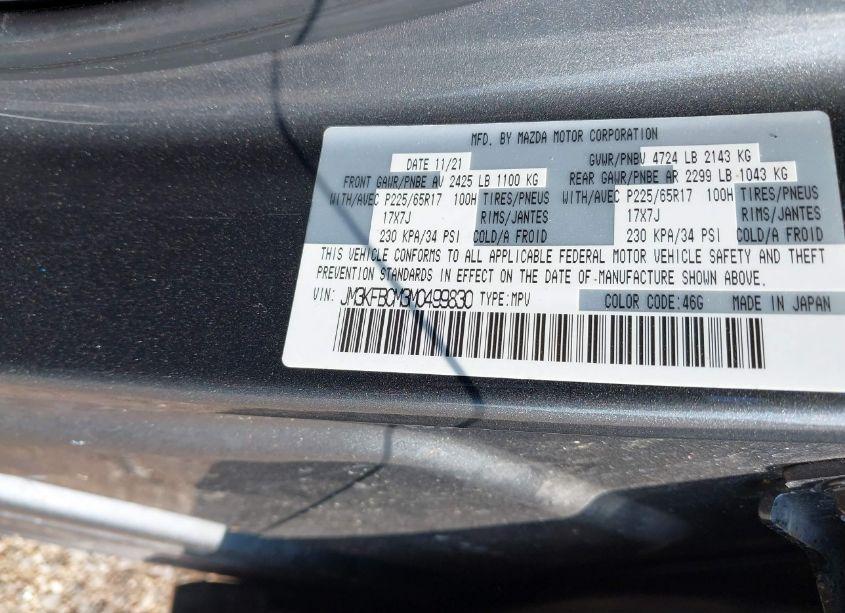 Photo 9 of 2021 Mazda Cx-5 TOURING (VIN JM3KFBCM3M0499830)