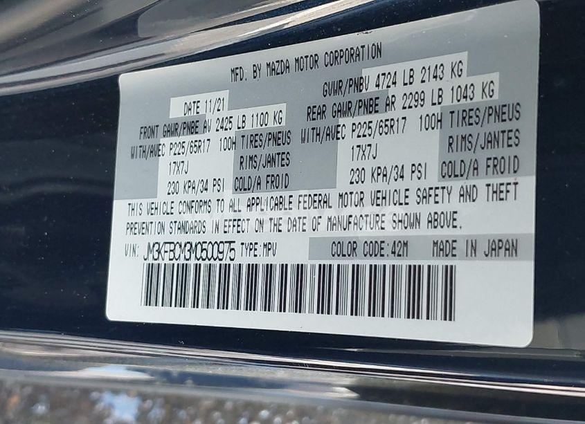 Photo 9 of 2021 Mazda Cx-5 TOURING (VIN JM3KFBCM3M0500975)