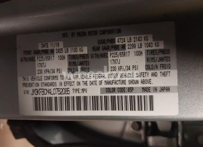 Photo 9 of 2020 Mazda Cx-5 TOURING (VIN JM3KFBCM4L0752085)